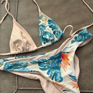 Tropical Print Bikini Set